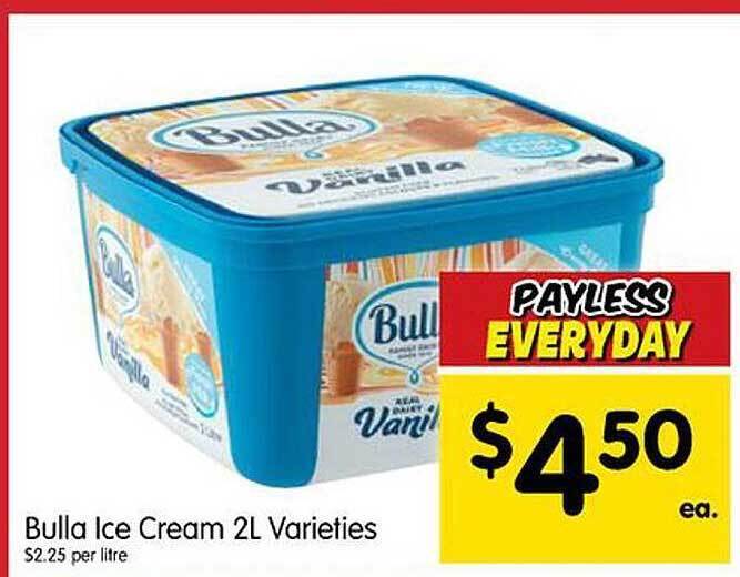 Spar Bulla ice cream 2l varieties offer