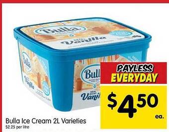 Bulla ice cream 2l varieties
