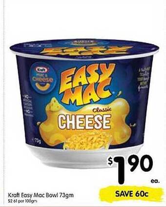 Spar Kraft easy mac bowl 73gm offer