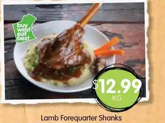 Spudshed Lamb forequarter shanks offer