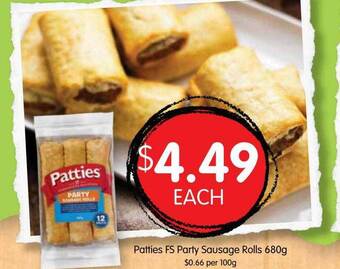 Spudshed Patties fs party sausage rolls 680g offer