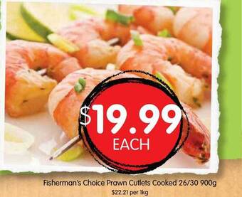 Spudshed Fisherman's choice prawn cutlets cooked 26-30 900g offer