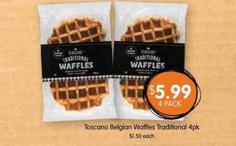 Spudshed Toscano belgian waffles traditional 4pk offer