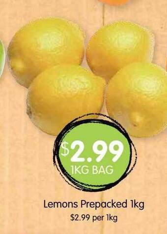 Spudshed Lemons prepacked 1kg offer