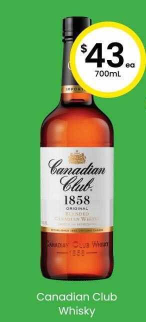 The Bottle O Canadian club whisky offer