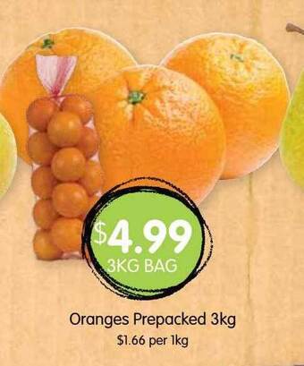 Spudshed Oranges prepacked 3kg offer