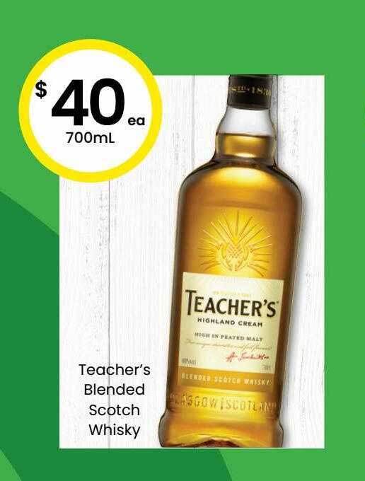 The Bottle O Teacher's blended scotch whisky offer