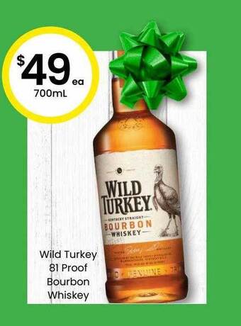 The Bottle O Wild turkey 81 proof bourbon whiskey offer