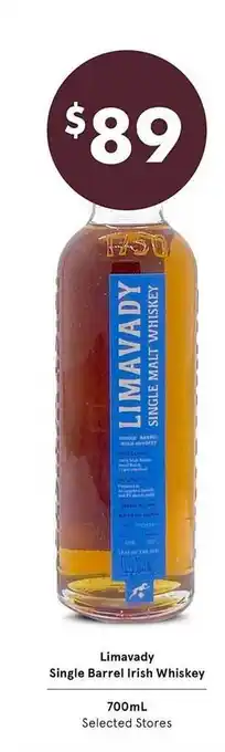 Limavady single barrel irish whiskey 700ml