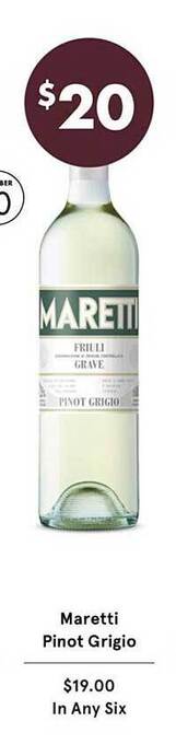 Vintage Cellars Maretti pinot grigio offer
