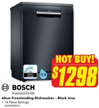 Bosch 60cm Freestanding Dishwasher-Black Inox