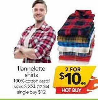 Cheap as Chips Flannelette shirts offer