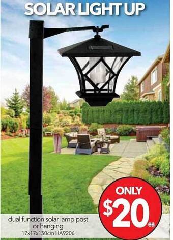 Cheap as Chips Dual function solar lamp post or hanging offer