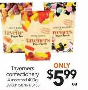 Cheap as Chips Taverners confectionery offer
