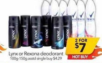 Lynx or rexona deodorant