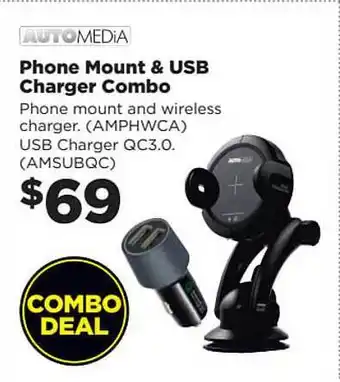 Repco Phone mount & usb charger combo automedia offer