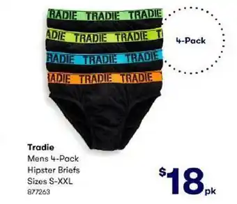 Tradie mens 4-packs hipster briefs