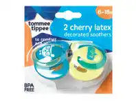 Tommee Tippee Closer to Nature Cherry Soothers 6-18 Months 2 Pack