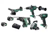 Total Tools Hikoki 18V/36V 5 Piece MultiVolt 2x2.5Ah/5.0Ah Combo Kit offer