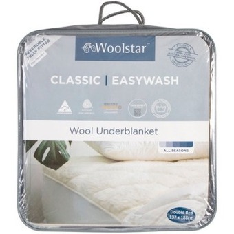 Pillow Talk Easy wash reversible australian wool underblanket by woolstar offer
