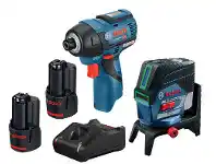 Total Tools Bosch 12V Pro Crossline Laser Level & Brushless Impact Driver Kit offer