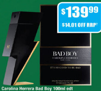 Chemist Warehouse Carolina Herrera Bad Boy 100ml offer