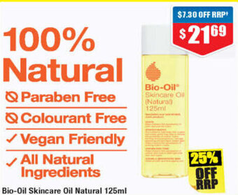 Chemist Warehouse Bio-Oil Skincare Oil Natural 125ml offer