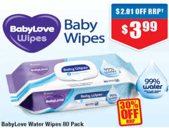 Chemist Warehouse Babylove Water Wipes 80 pack offer