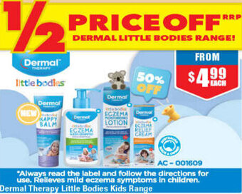 Chemist Warehouse Dermal therapy Little Bodies Kids Range offer