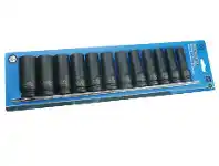 Toolmart Action 12 Pce 1/2in DR Deep Impact Socket Set On Rail Metric offer
