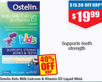 Chemist Warehouse Ostelin Kids Milk Calcium & Vitamin D3 Liquid 90ml offer