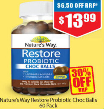 Chemist Warehouse Nature's Way Restore Probiotic Choc Balls 60 Pack offer