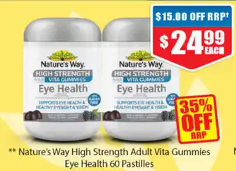 Chemist Warehouse Nature's Way High Strength Adult Vita Gummies Eye Health 60 Pastilles offer