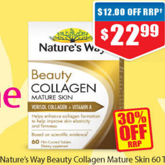 Chemist Warehouse Nature's Way Beauty Collagen Mature Skin 60 Tablets offer