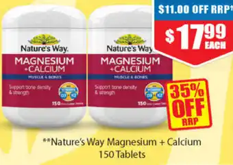 Chemist Warehouse Nature's Way Magnesium + Calcium 150Tab offer