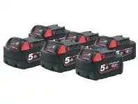 Toolmart Milwaukee M18 5.0Ah Redlithium-Ion Battery - 6 Pack offer