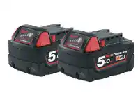 Toolmart Milwaukee M18 5.0Ah Redlithium-Ion Battery - Twin Pack offer