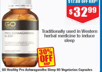Chemist Warehouse Go Healthy Pro Ashwagandha Sleep 60 Vegetarian Cap offer