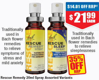 Chemist Warehouse Rescue Remedy 20ml Spray offer