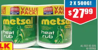 Chemist Warehouse Metsal Cream 500g offer
