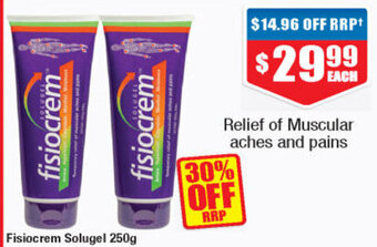 Chemist Warehouse Fisiocrem Solugel 250g offer