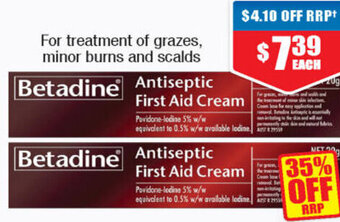Chemist Warehouse Betadine First Aid Cream 20g offer