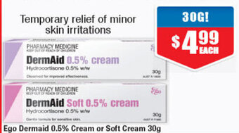 Chemist Warehouse Ego Dermaid 0.5% Cream or Soft Cream 30g offer