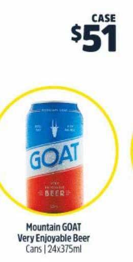 BWS Mountain goat very enjoyable beer offer