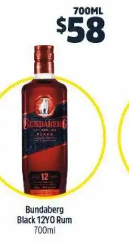 BWS Bundaberg black 12yo rum offer