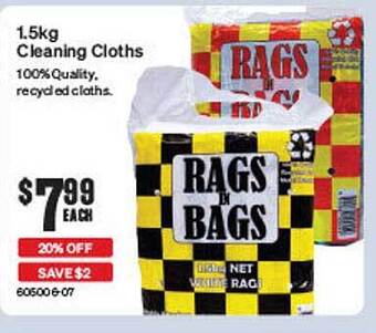 SuperCheap Auto 1.5kg cleaning cloths offer