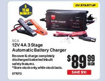 SuperCheap Auto Sca 12v 4a 3 stage automatic battery charger offer
