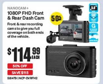 SuperCheap Auto Nanocam+ 1080p fhd front & rear dash cam offer
