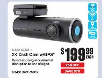 SuperCheap Auto Nanocam+ 2k dash cam w gps offer