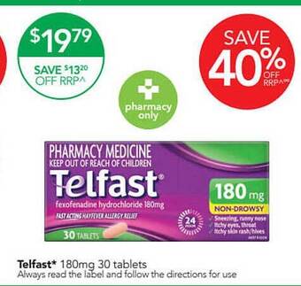 Terry White Telfast 180mg 30 tablets offer